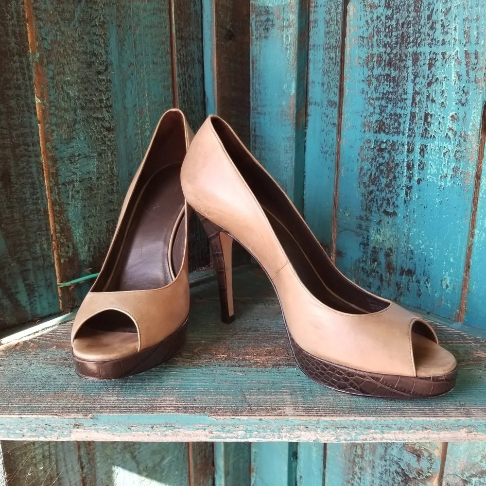 Cole Hann Tan Platform Heels - Picture 7 of 7